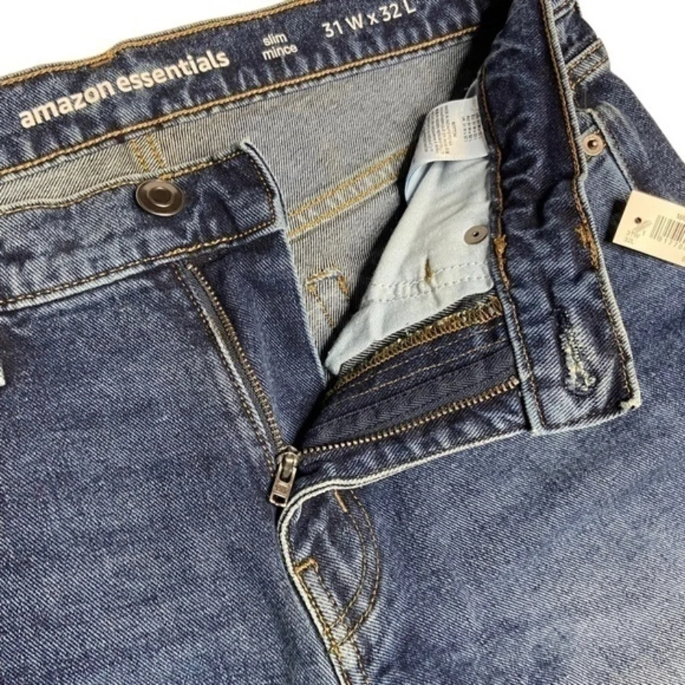 Amazon Essentials Mens Jeans Slim Fit Denim Blue‎ Jeans 31W x 32L